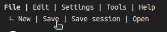 Save Menu Screenshot